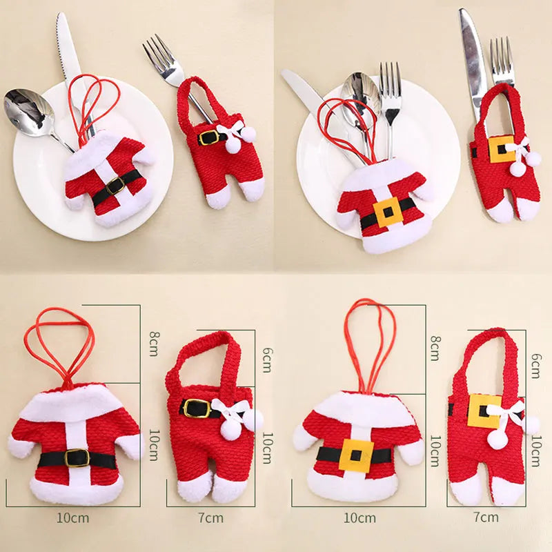 Christmas Gift Tableware Fork Knife Holder Bag