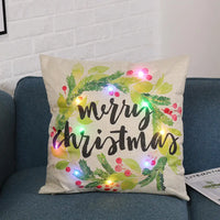 LED Christmas Pillowcase Creative Printing Luminous Cushion Cover