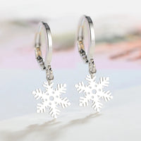 925 Sterling Silver Snowflake Pendant Earrings