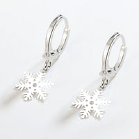 925 Sterling Silver Snowflake Pendant Earrings