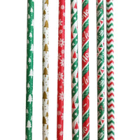 25pcs Christmas Paper Straws