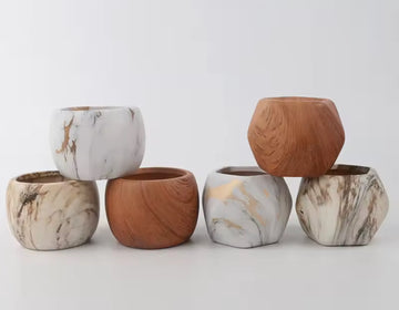 Ceramic Water Transfer Succulent Flower Pots