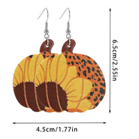 Pumpkin Maple Leather Earrings Vintage Teardrop Earrings