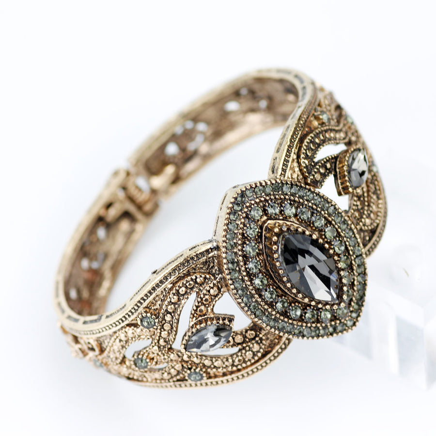 Vintage Bohemia Gray Crystal Bangle