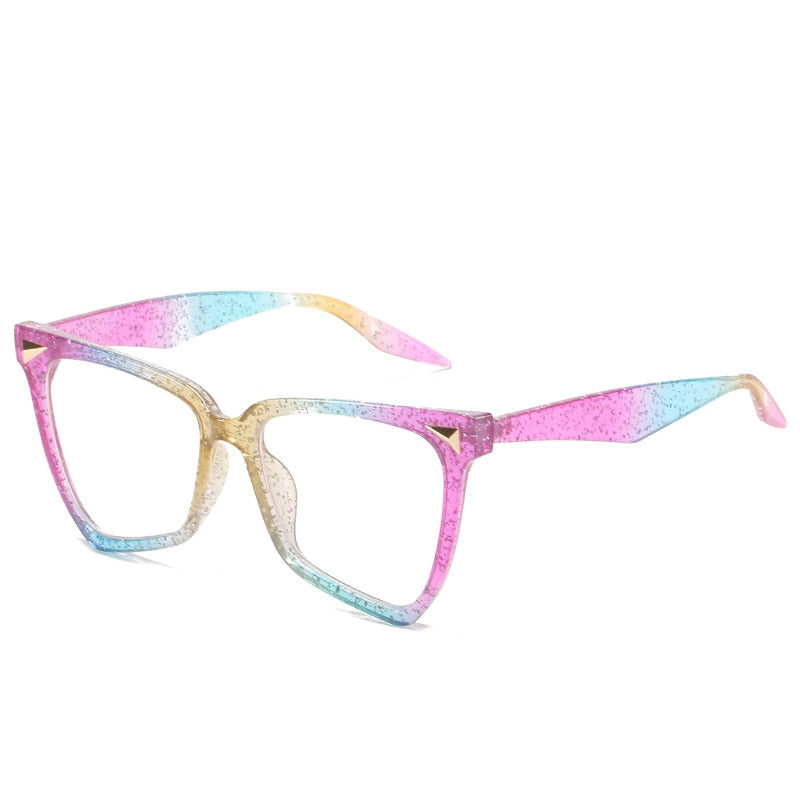 Vintage Cat Eye Glasses Frame Retro Colorful Frame Clear Lens