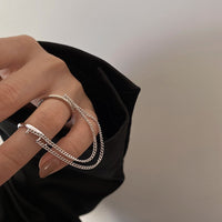 Fashion Punk Chain Double Ring Set