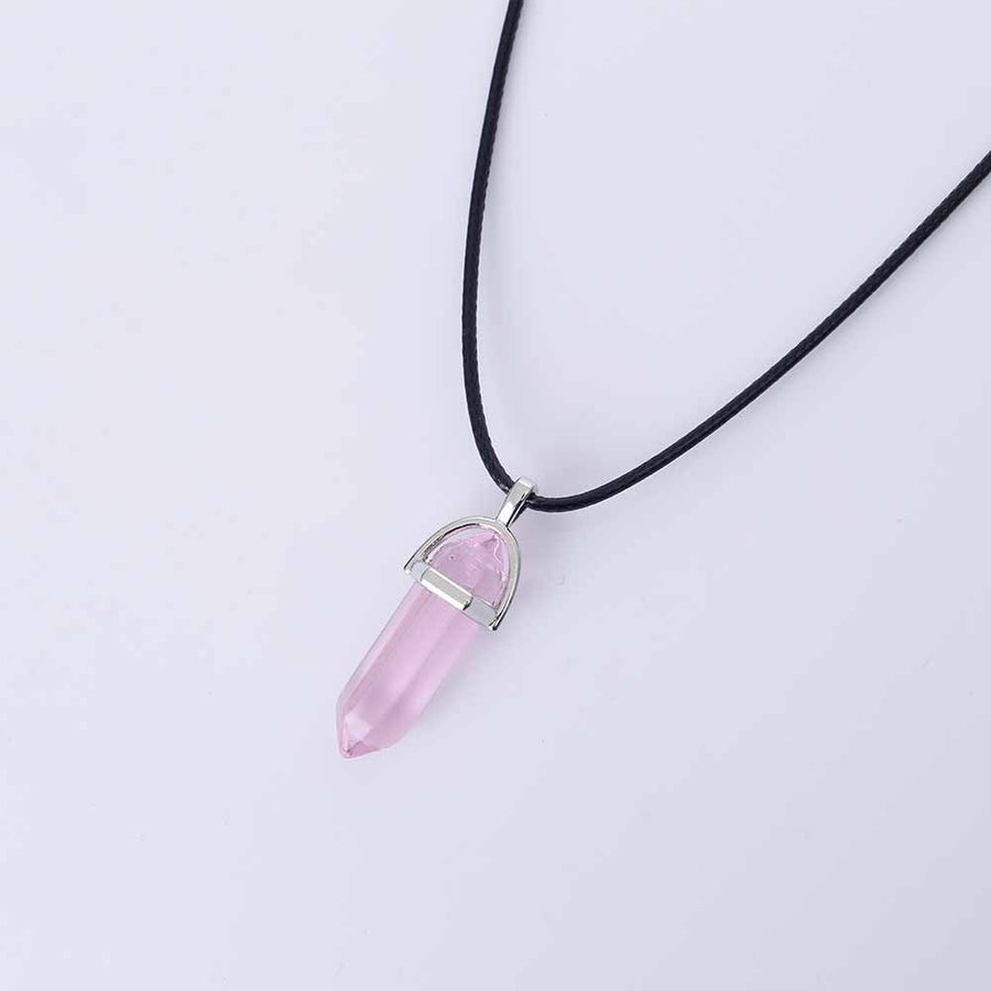 Hot sale Hexagonal Column Quartz Necklaces