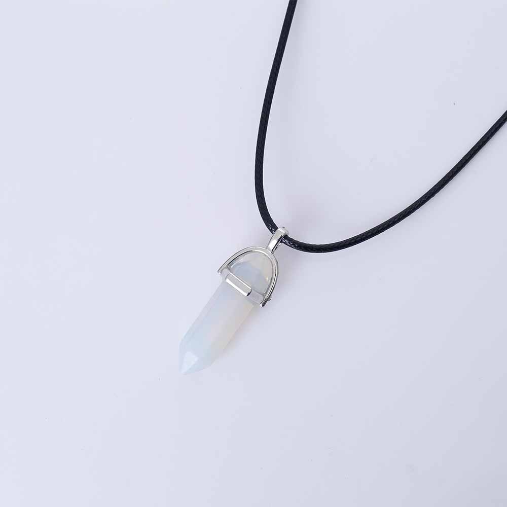 Hot sale Hexagonal Column Quartz Necklaces