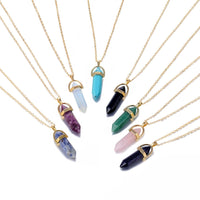 Hot sale Hexagonal Column Quartz Necklaces