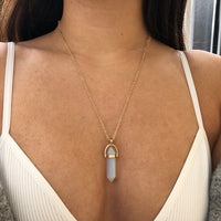 Hot sale Hexagonal Column Quartz Necklaces