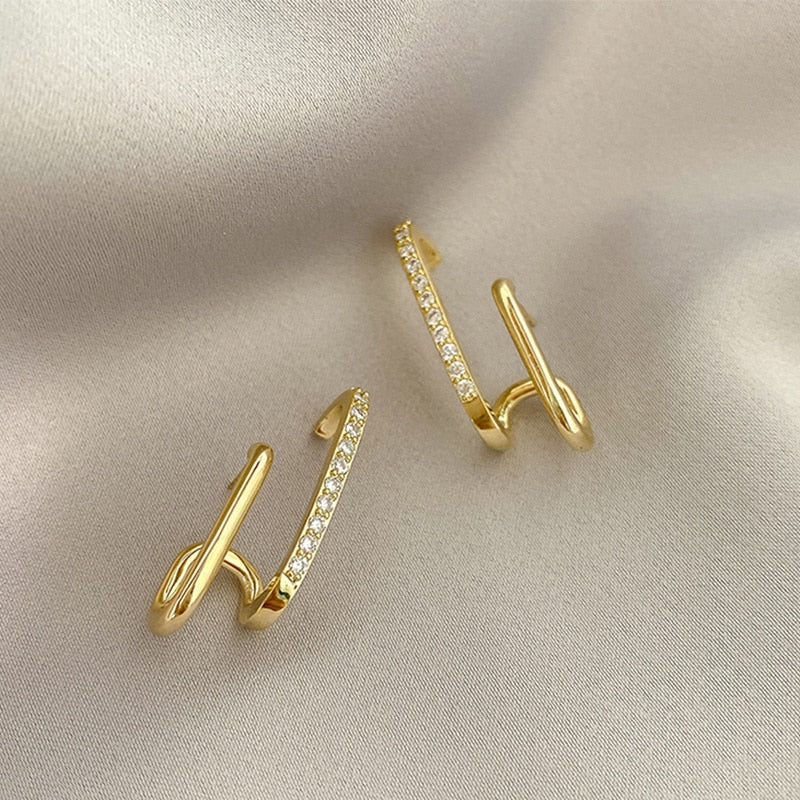 New Design U-shaped Gold Color Earrings