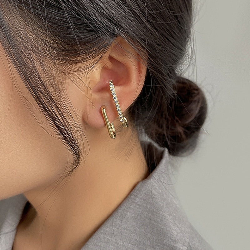 New Design U-shaped Gold Color Earrings