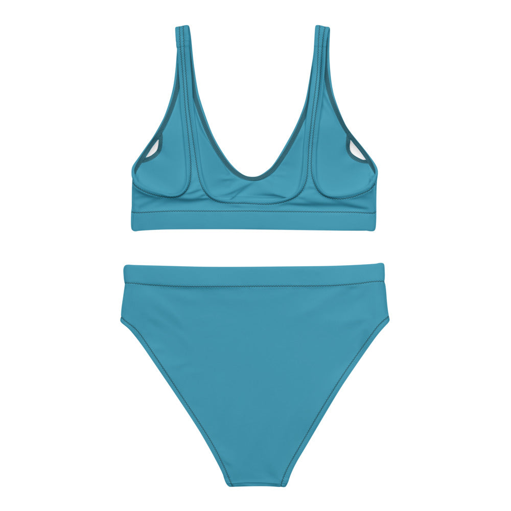 Teal Recycled high-waisted bikini