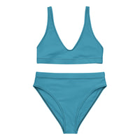 Teal Recycled high-waisted bikini