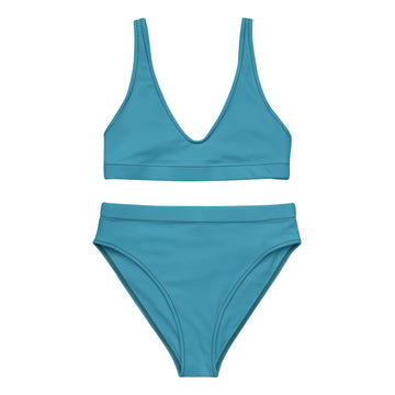 Teal Recycled high-waisted bikini