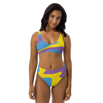Colorful high-waisted bikini