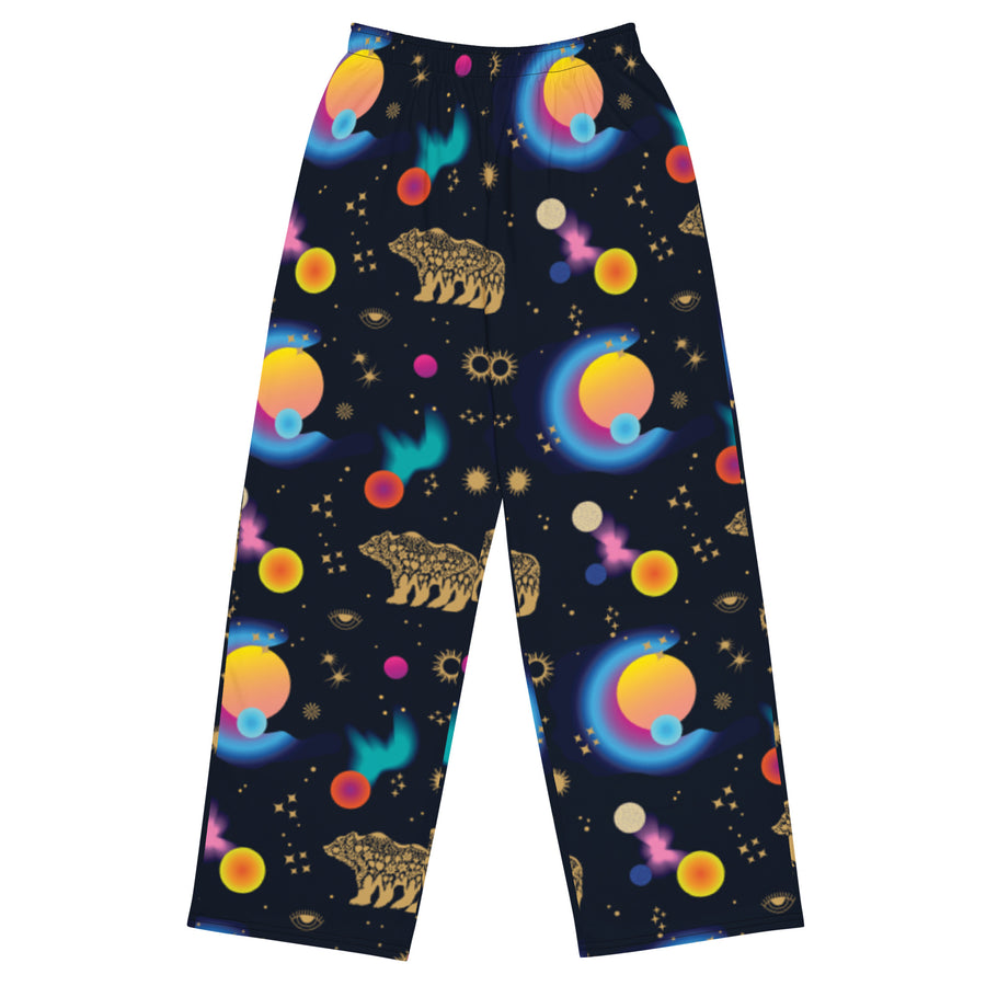 Spacey All-over print unisex wide-leg pants