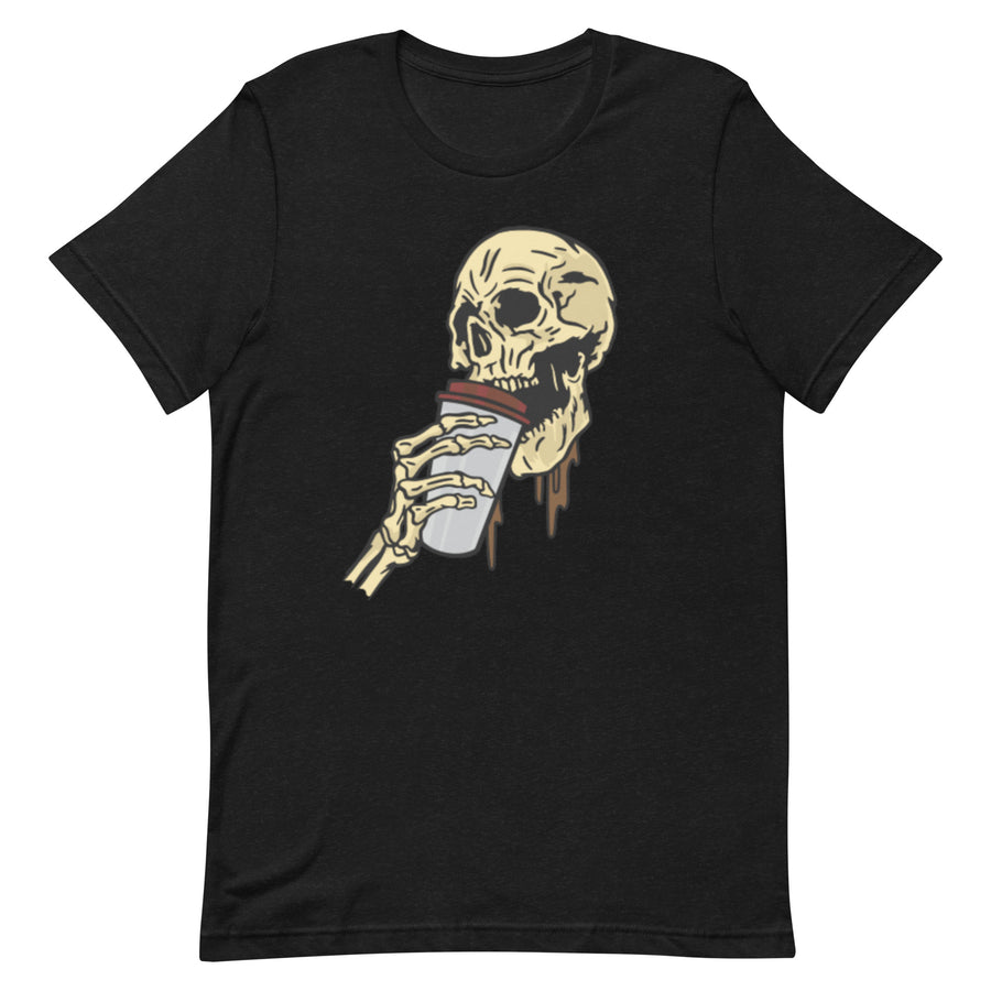 Skull drinking Unisex t-shirt
